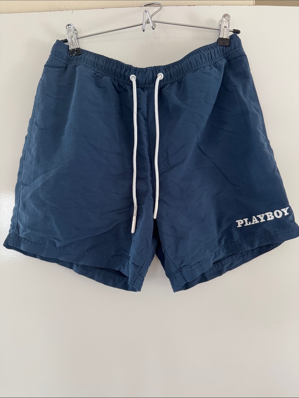 Playboy PacSun Swim Trunks Mens Medium Blue Short Inseam Lined Summer Beach